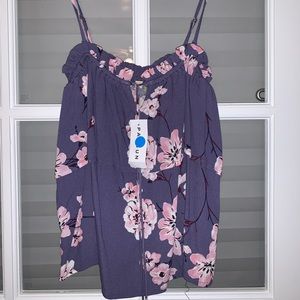 PACSUN purple flower print tank top